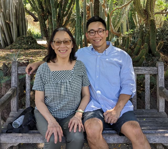 Kevin Liu and his mother